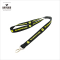 China Herkunft Schwarz Polyester Neck Strap mit Ihrem eigenen Logo Heavy Metal Hook